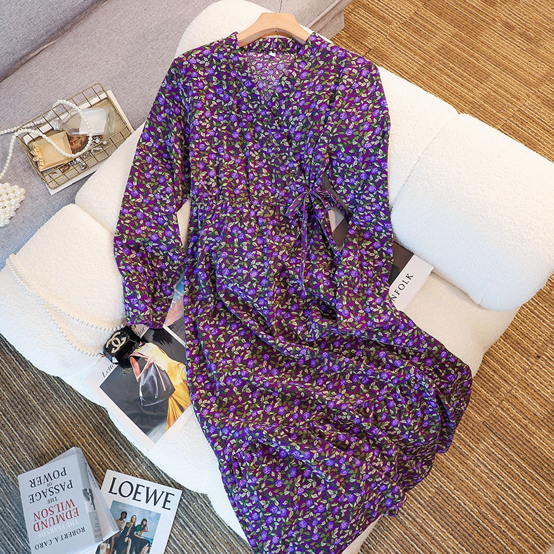 Váy tím đầm dài váy hoa nhí vintage váy cổ v váy bầu xinh váy đuôi cá đầm tay dài đầm đi tiệc váy nữ xinh váy tiểu thư sang chảnhđầm bigsize nữ