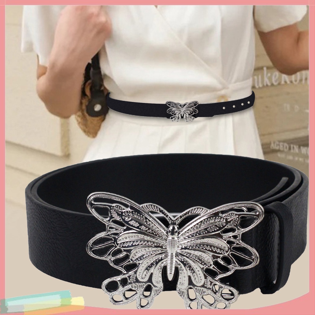 Thắt Lưng Nữ Màu Đen Trang Trí Hình Bướm Thời Trang