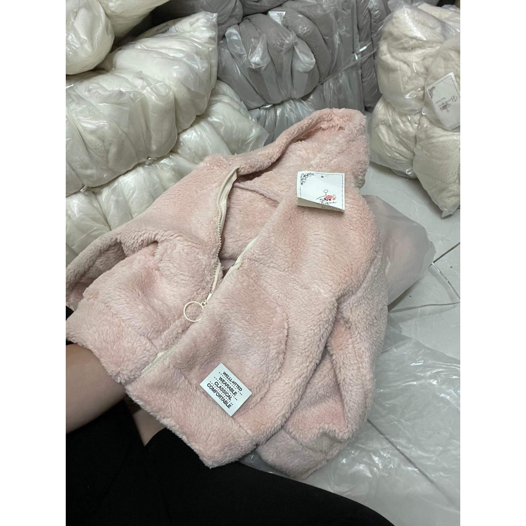 Áo khoác cho bé, áo khoác lông dày dặn khoác mũ 4 màu siêu cưng ( hàng loại đep)