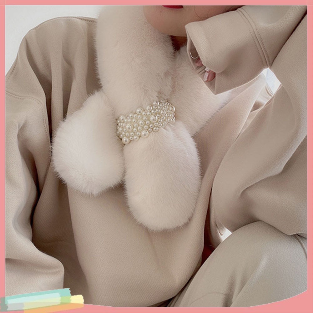 Khăn choàng cổ lông thỏ nhân tạo giữ ấm cho nữ kiểu dáng thời trang