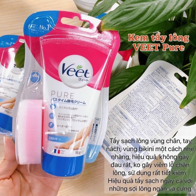 [Hỏa Tốc HN] Kem tẩy lông Veet PURE Nhật Bản dành cho da nhạy cảm - 150G