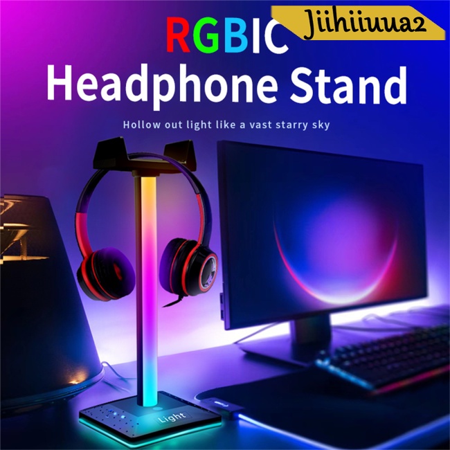Giá Đỡ Tai Nghe Chơi Game Rgb Giắc Cắm 3.5mm Điều Khiển Cảm Ứng Đèn Led Trong Mờ Dành Cho Pc