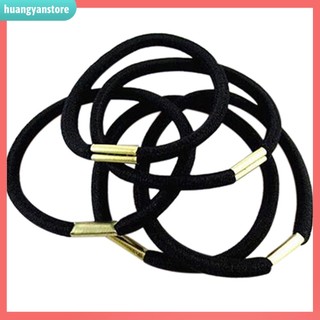 HY/ Set 10 Dây Buộc Tóc Co Giãn Màu Đen Cho Nữ