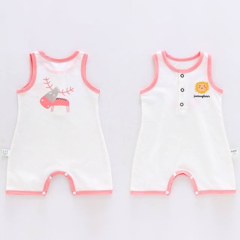 Áo Liền Quần Mỏng Không Tay Cho Bé Vào Mùa Hè AKKU