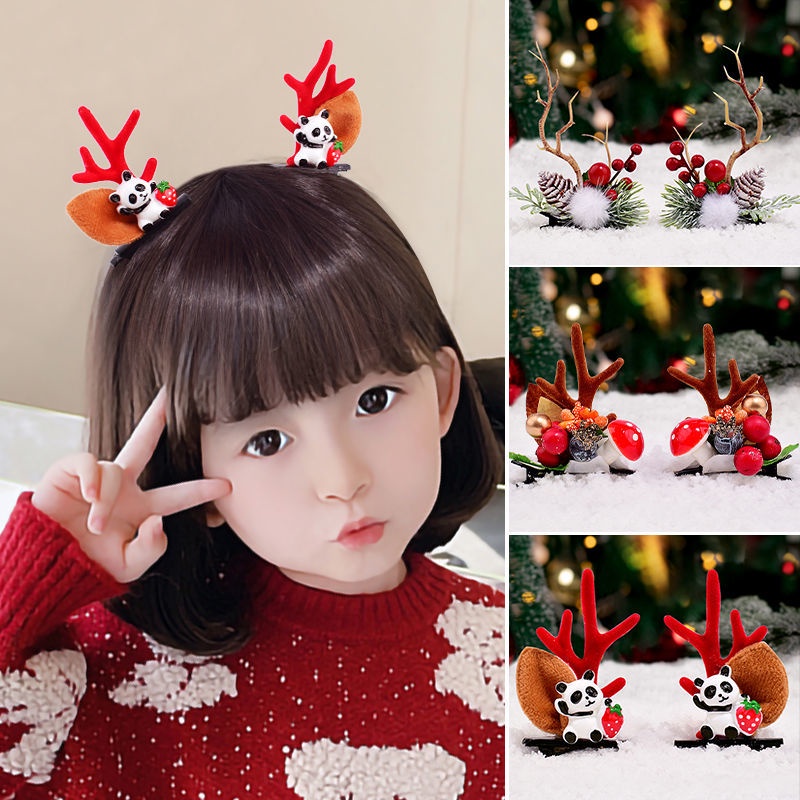 Băng Đô Cài Tóc Hình Sừng Tuần Lộc Giáng Sinh Cao Cấp Cho Trẻ Em Người Lớn celebrity Internet Cảnh Trực Tiếp