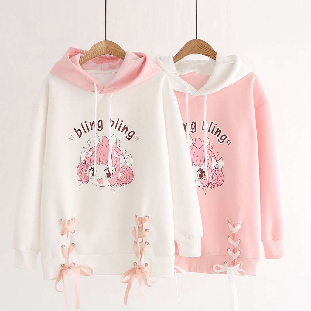 Áo Sweatshirt Dáng Rộng Phong Cách Preppy Dễ Thương Cho Nữ