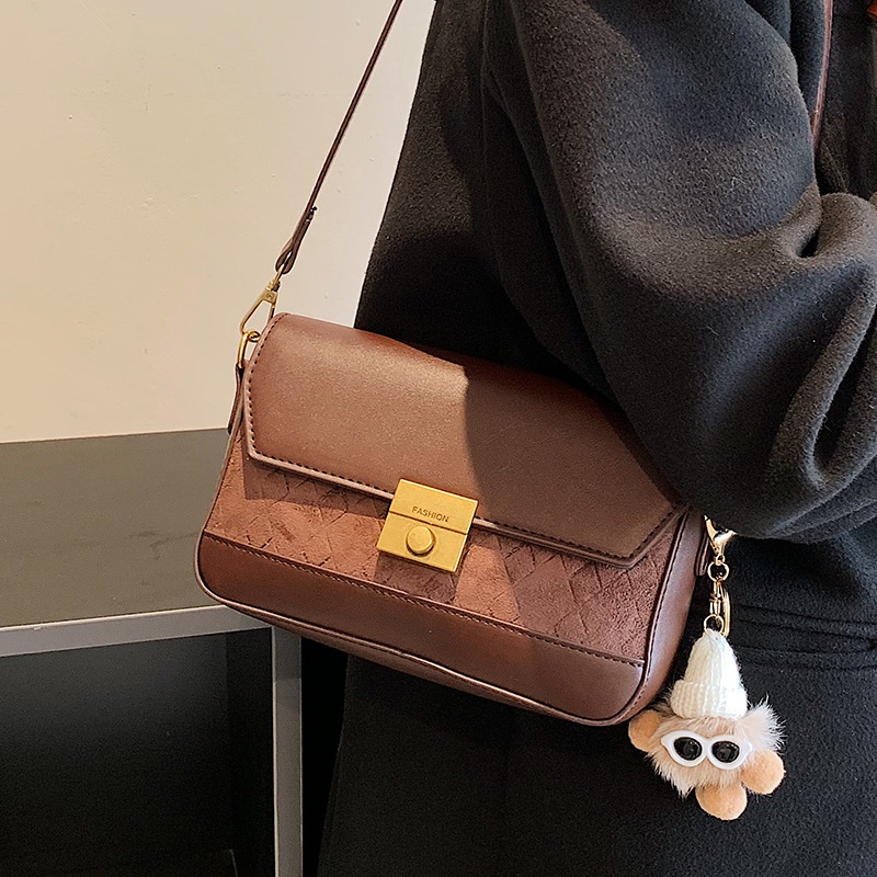 Túi Đeo Chéo Khóa Bấm Phong Cách Đường Phố Cổ Điển Thời Trang Cho Nữ