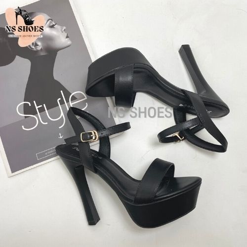 Giày cao gót đế đúp quai ngang da mềm cá tinh 13cm - NS2101