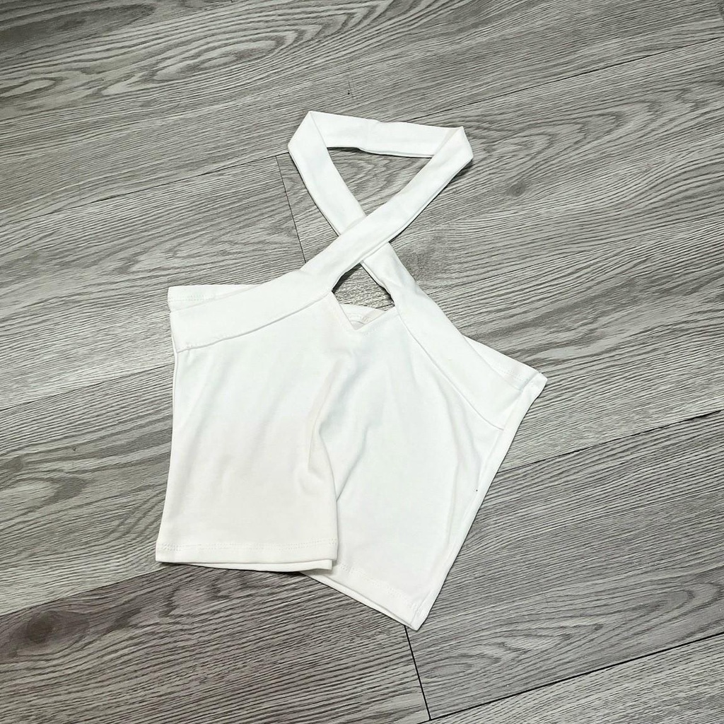 Áo croptop, áo dây chéo cổ, áo kiểu nữ, áo ôm body chất thun borip