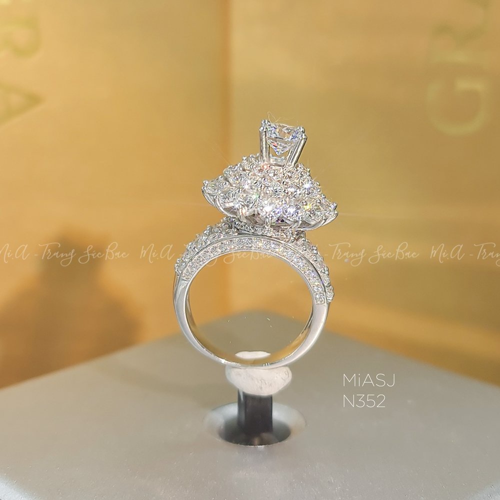 Nhẫn nữ bạc Ý S925 MiASJ N352 nạm đá cao cấp, sang trọng, lung linh