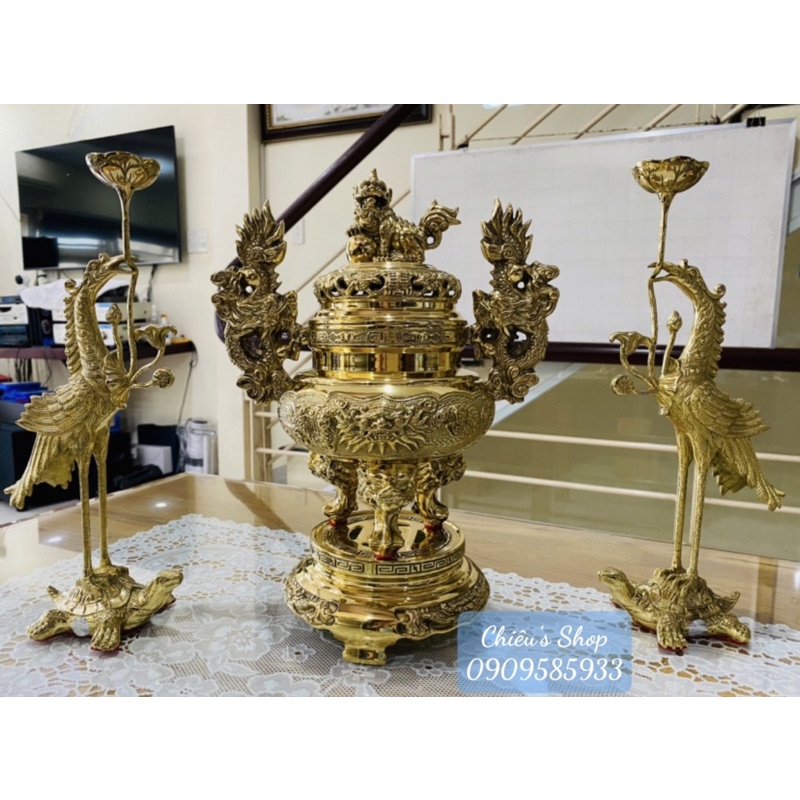 BỘ ĐỈNH LƯ VÀ HẠC BẰNG ĐỒNG