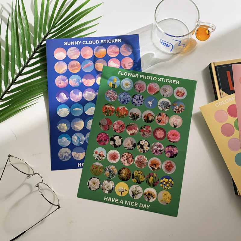 Sticker Tem Seal Miếng Tròn Dán Trang Trí Sổ Giấy Quà Tặng Học Sinh