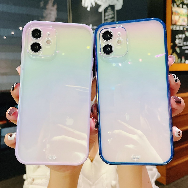 Ốp Điện Thoại TPU Mềm Trong Suốt Chống Sốc Màu Sắc Cầu Vồng Cho iPhone 14 13 12 11 Pro MAX X XR XS MAX 8 7 Plus