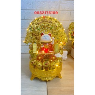 Tháp tỏi ngũ đậu ông Mèo tướng chiêu tài size lớn có đèn