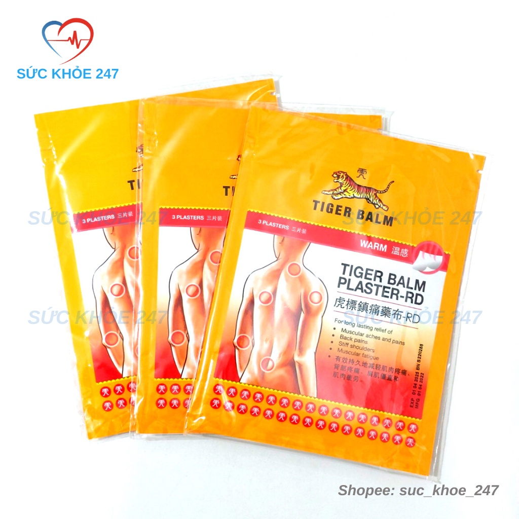 Miếng Dán Nóng Giảm Đau Nhức TIGER BALM - Làm Giảm Chứng Mỏi Cơ, Đau Nhức Cơ, Cứng Cổ, Vai, Bong Gân, Đau Lưng,...