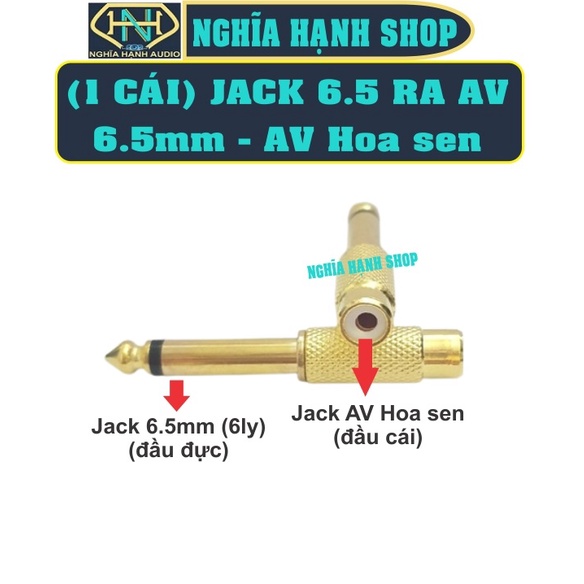 Jack 6 ly ra AV hoa sen  - Đầu chuyển đổi jack 6ly av - Jack chuyển 6 ly hoa sen - Jack 6.5 ra Hoa sen
