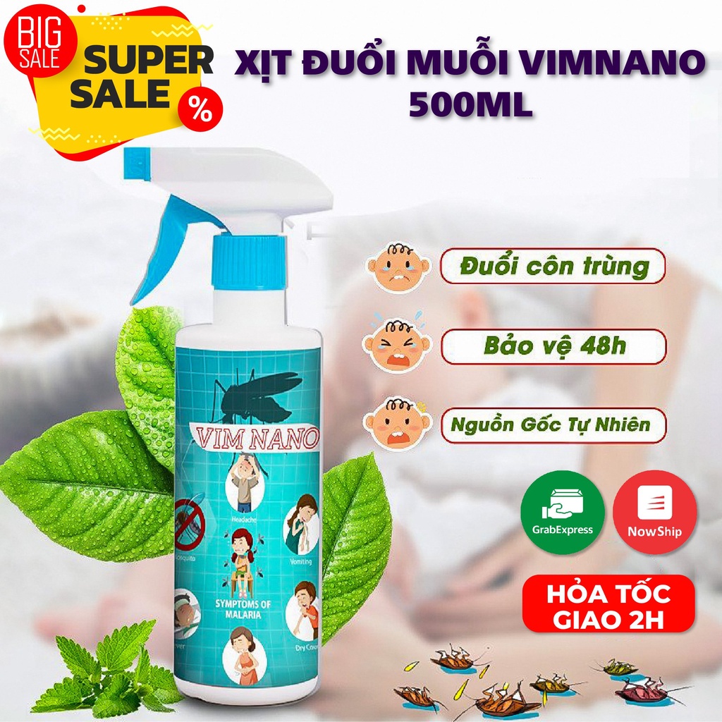 Xịt Đuổi Muỗi Hương Thảo Mộc Sinh Học NANOZ an toàn