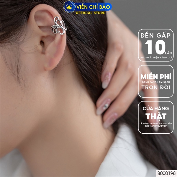 Bông tai kẹp vành nữ hoàng (chiếc) chất liệu bạc Thái 925 thời trang phụ kiện trang sức Viễn Chí Bảo B000198