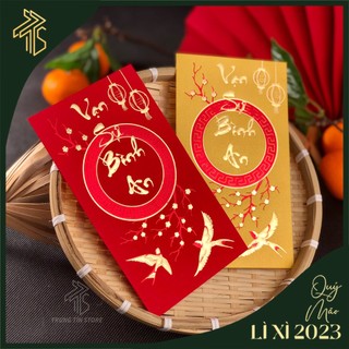 Lì xì đỏ dùng để lì xì đi lễ chùa lì xì chữ Vạn Sự Bình An lì xì họa tiết nổi sang trọng