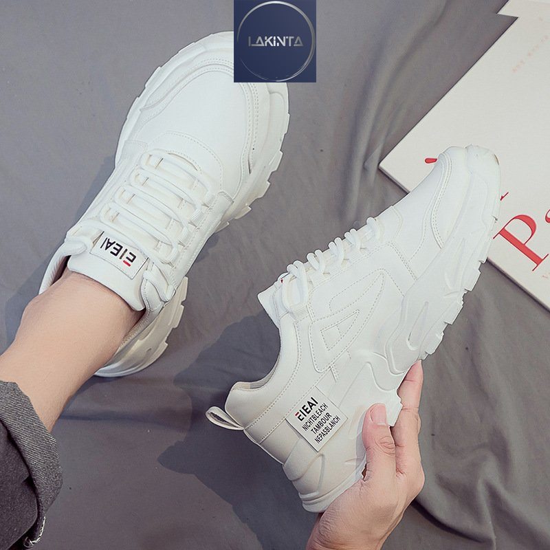 Giày Sneaker thể thao nam Lakinta màu trắng độn đế tăng chiều cao G161