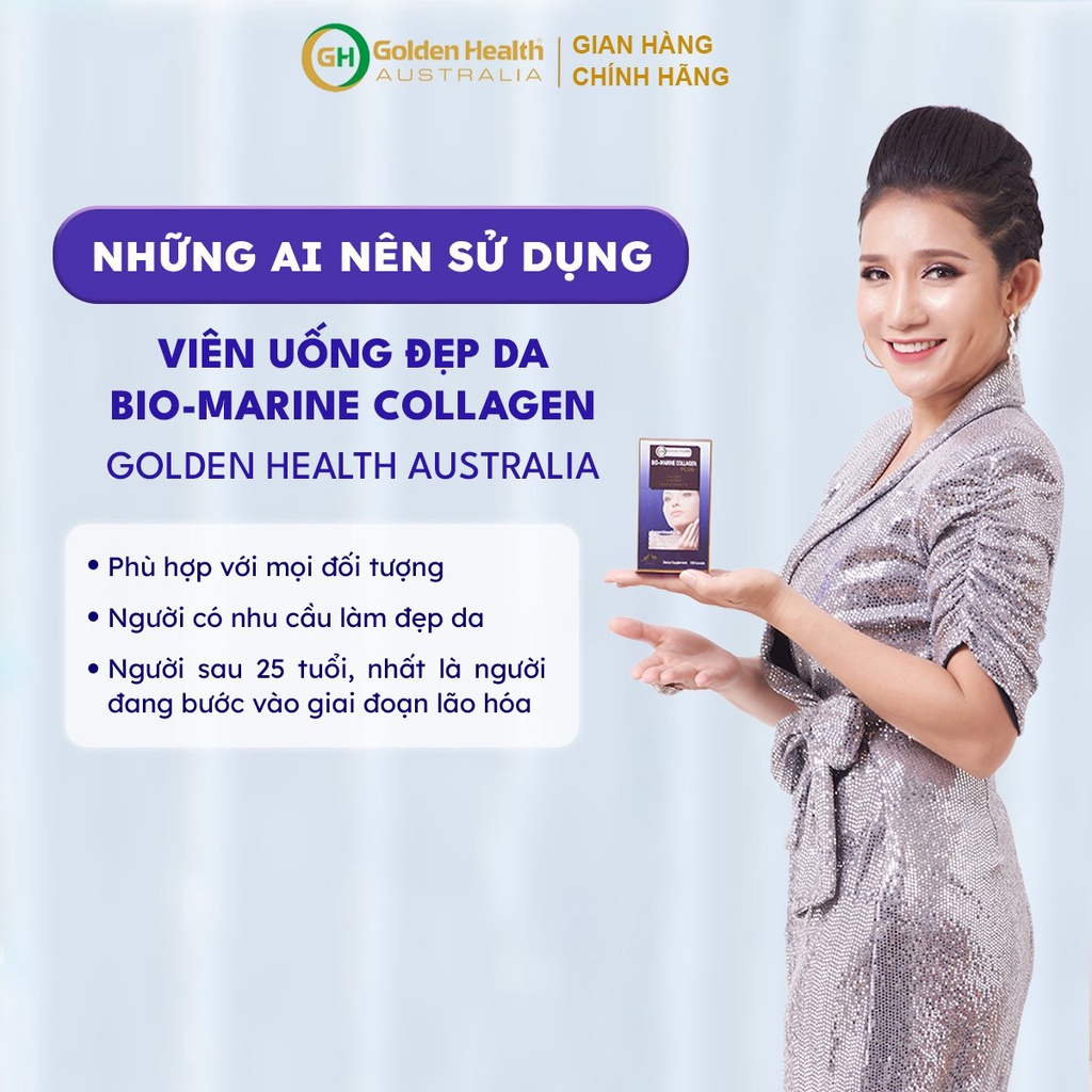 Viên uống đẹp da Bio-Marine Collagen Plus Golden Health Australia hộp 100 viên