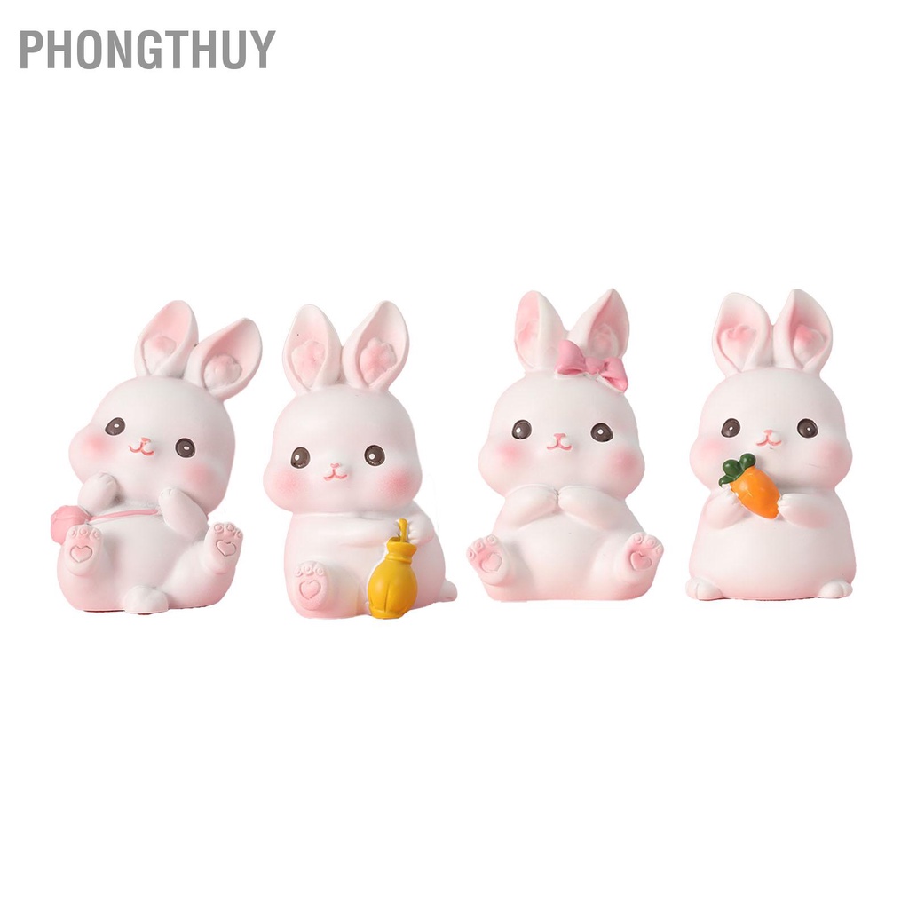 PhongThuy Thỏ Vật Trang Trí Thú Cưng Động Hình Nhựa Nhà Cửa Cho Phòng Ngủ Xe