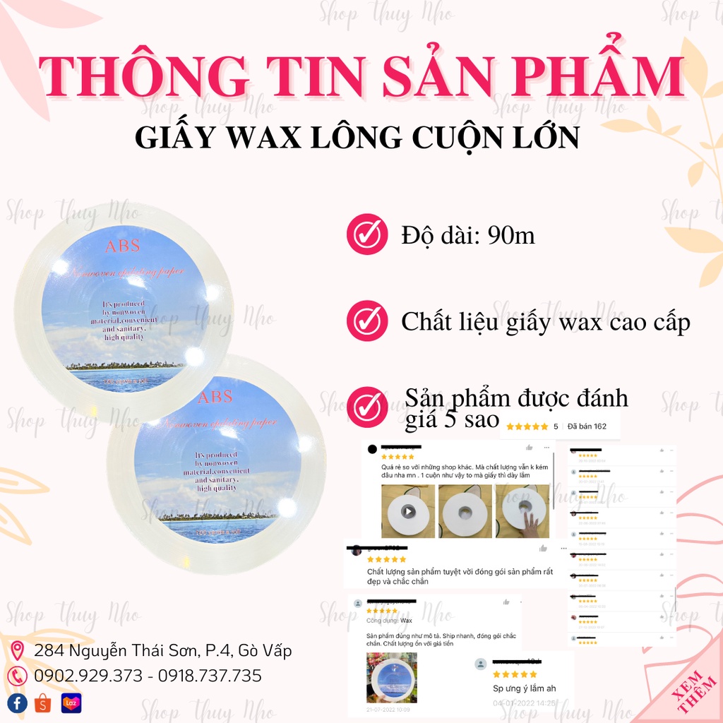 Giấy wax lông cuộn lớn 90m dụng cụ tẩy lông tay chân body chuyên nghiệp nghê thuật spa nail