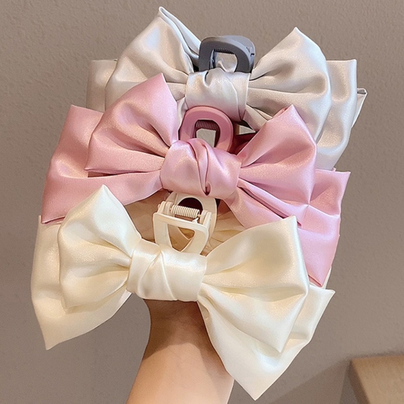 Kẹp Tóc Càng Cua Vải Satin Cỡ Lớn Chống Trượt Dễ Thương Cho Nữ