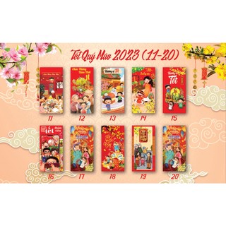 Lì xì giá rẻ - Combo 10 bao lì xì tết loại đẹp tặng kèm túi bóng kính