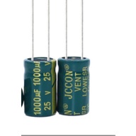Tụ điện điện phân nhôm điện trở thấp tần số cao màu vàng xanh lá cây 1000uf25v 25v1000uf tụ điện 10x