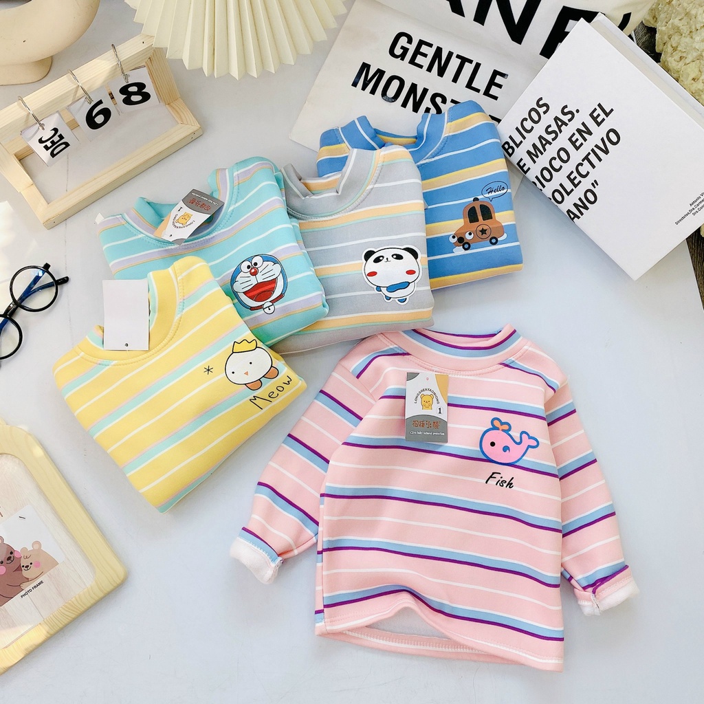 Áo giữ nhiêt zip hàn cổ cao cho bé trai bé gái