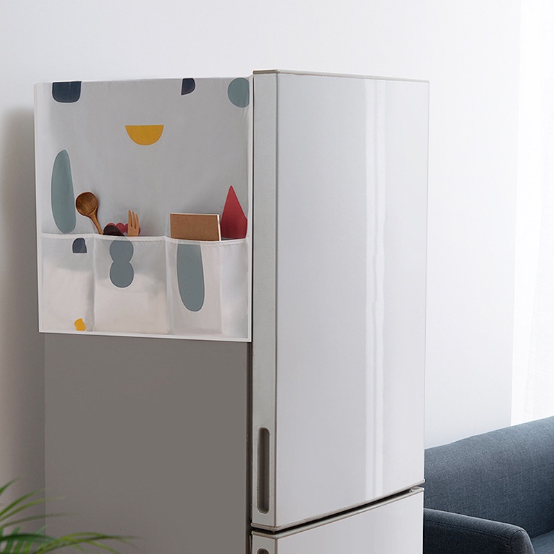 Vỏ Bọc Tủ Lạnh Chống Nước Chống Bụi In Họa Tiết Hình Học Phong Cách Nhật Bản