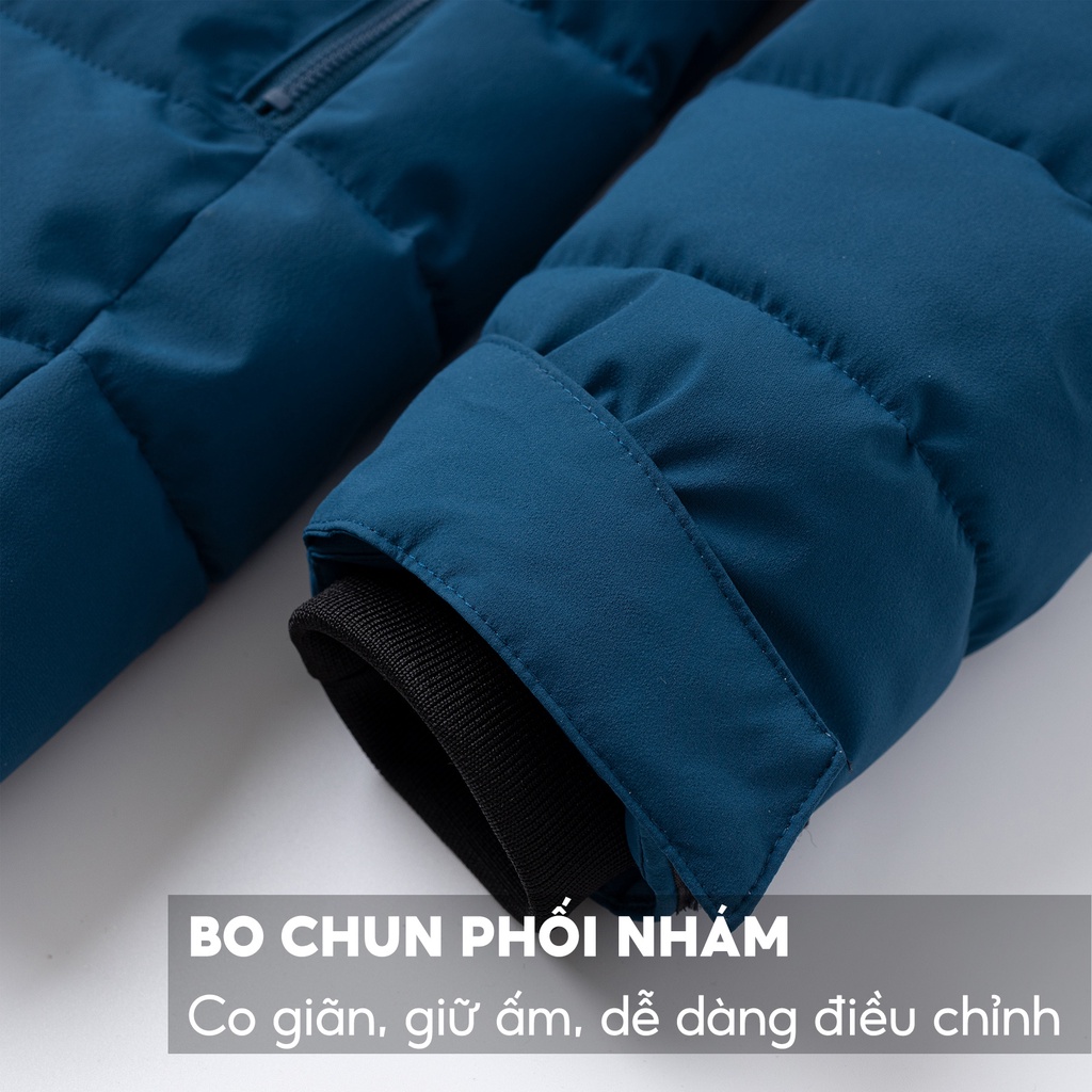 Áo Khoác Phao Nam 5S Có Mũ, Chần Bông Kháng Khuẩn Cao Cấp, Siêu Ấm