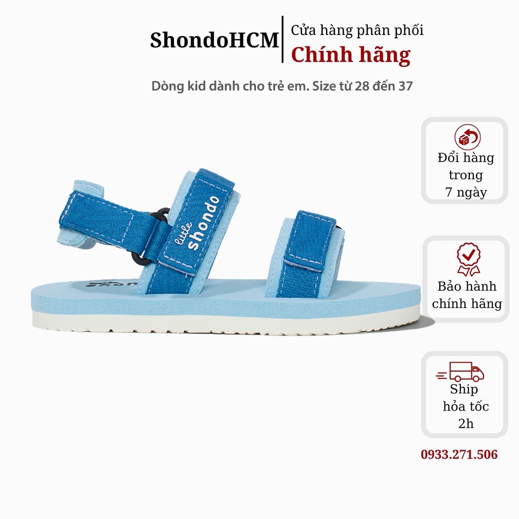 Giày Trẻ Em Shondo Sandals Little Trắng Xanh Đậm LIT3434