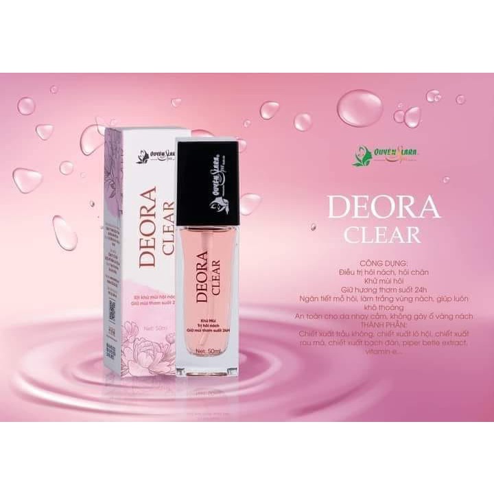 Xịt Khử Mùi Hôi Nách DEORA CLEAR Quyên Lara | Net 50 ml - HÀNG CHÍNH HÃNG