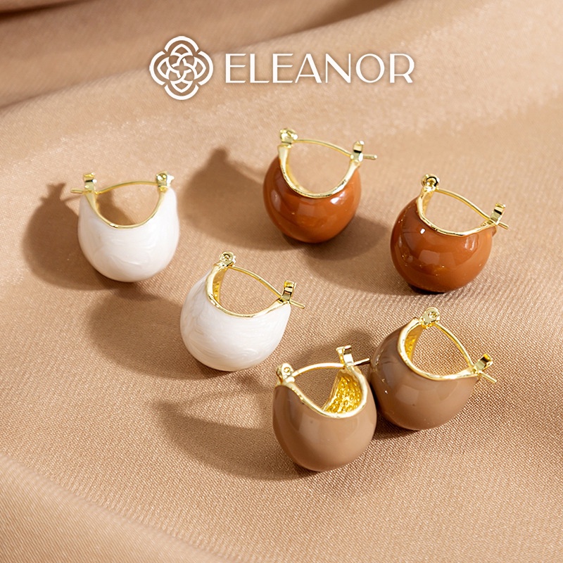 Bông tai nữ chuôi bạc 925 Eleanor Accessories dáng tròn hình cầu basic thanh lịch phụ kiện trang sức 5009