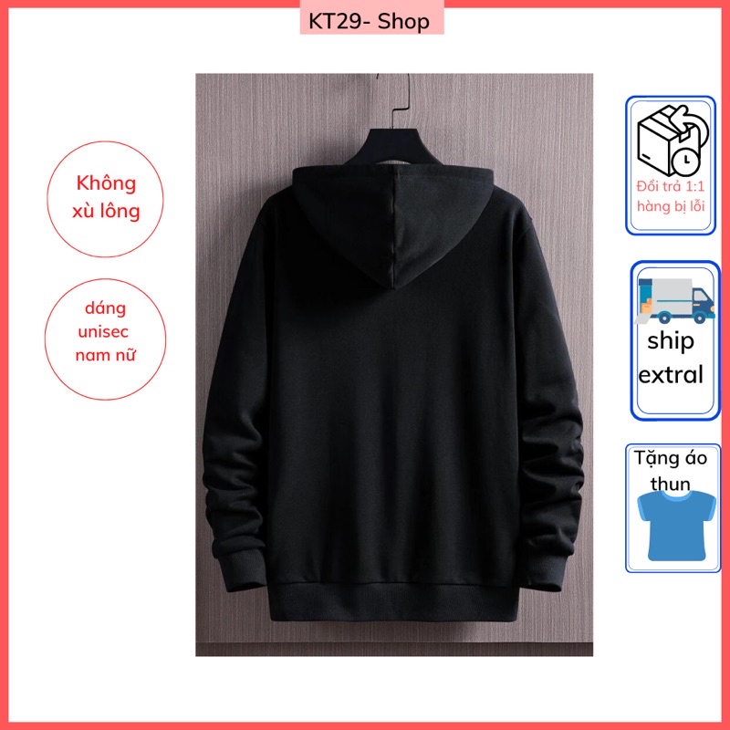 Áo hoodie nỉ da cá thun da cá unisex,áo có mũ dài tay nam nữ cao cấp dáng thể thao, đẹp rẻ
