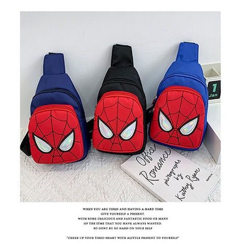 Ba lô bé trai, túi đeo chéo hình người nhện spiderman bé từ 4-10 tuổi