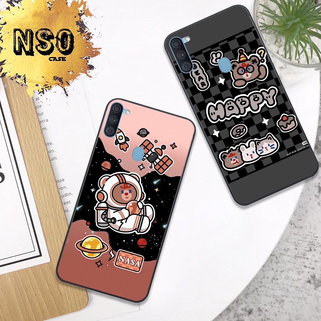 Ốp Samsung A11 - M11 In Hình Họa Tiết Ca Rô Gấu Siêu Cute Dễ Thương Đẹp Hot Trend 2023