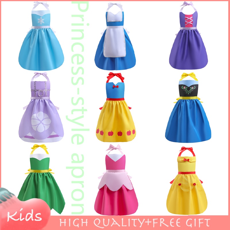 Tạp Dề Hóa Trang Công Chúa Elsa / Nàng Tiên Cá / Sophia / Belle Cinderella Cho Bé