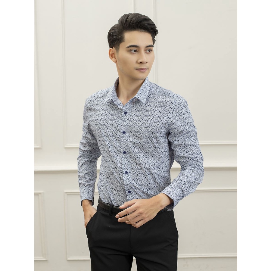 Áo sơ mi nam dài tay Aristino sợi sồi form slim  ALS22109-