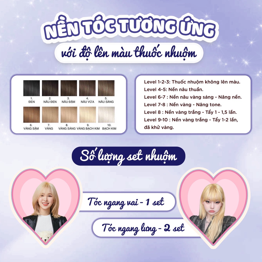 Thuốc nhuộm tóc màu XANH ÁNH TÍM, BLUE VIOLET thuốc nhuộm tóc cao cấp, kem nhuộm tóc tại nhà Buddyhairs tặng kèm dụng cụ