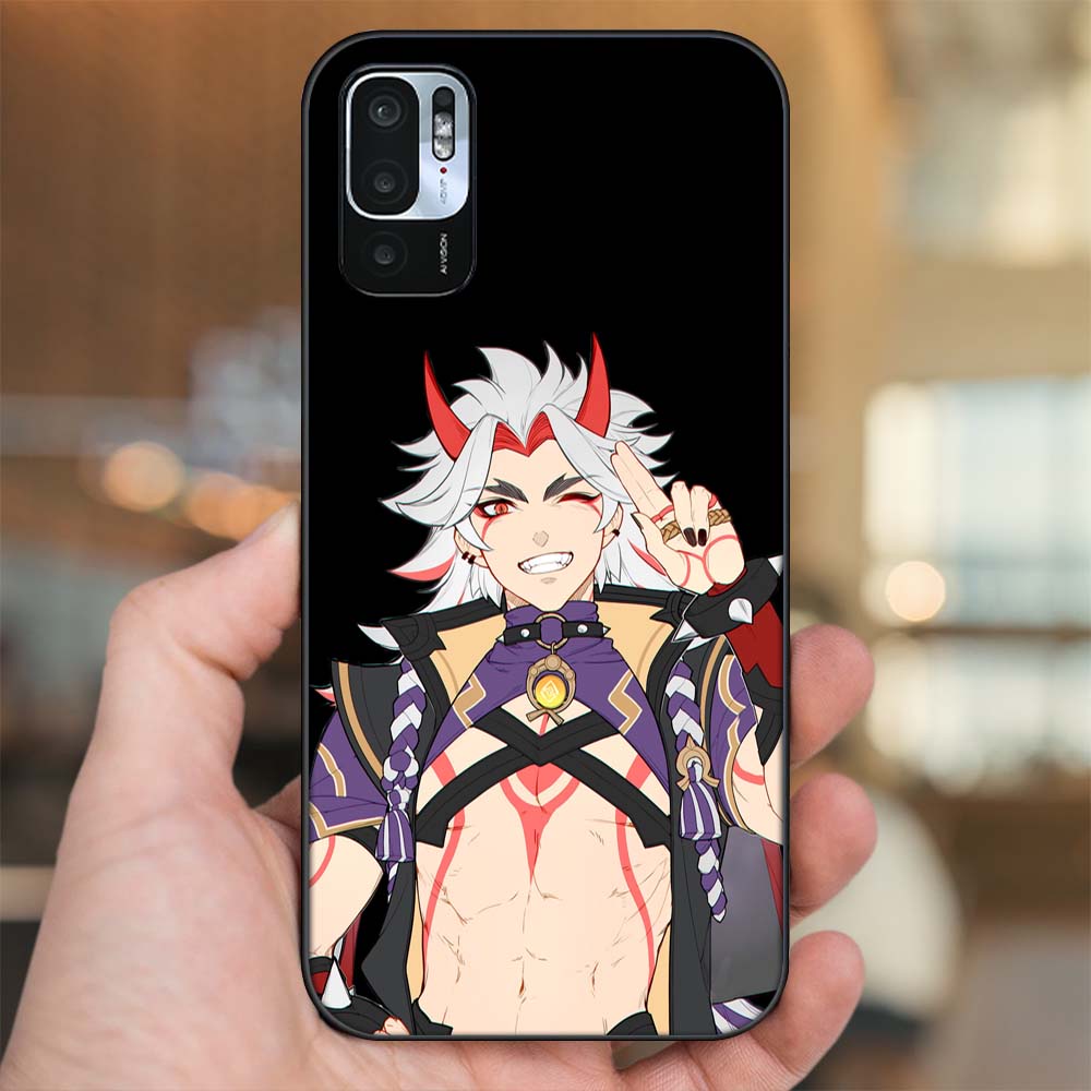 Ốp lưng Xiaomi Redmi Note 10 5G viền đen in hình Arataki Itto Genshin Impact