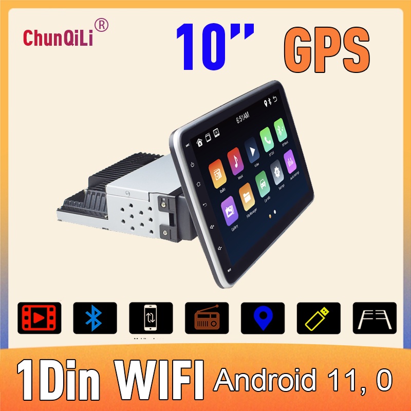10 inch Android Xe hơi Player MP5 Navigator Tất cả trong một Máy Universal Radio 360 độ lắc đầu màn hình lớn 1DIN