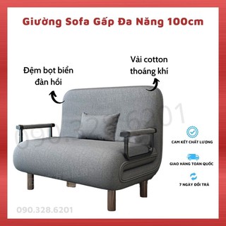 GHẾ SOFA GIƯỜNG 100cm gấp gọn - SOFA GẤP ĐA NĂNG có bánh xe kèm gối tựa
