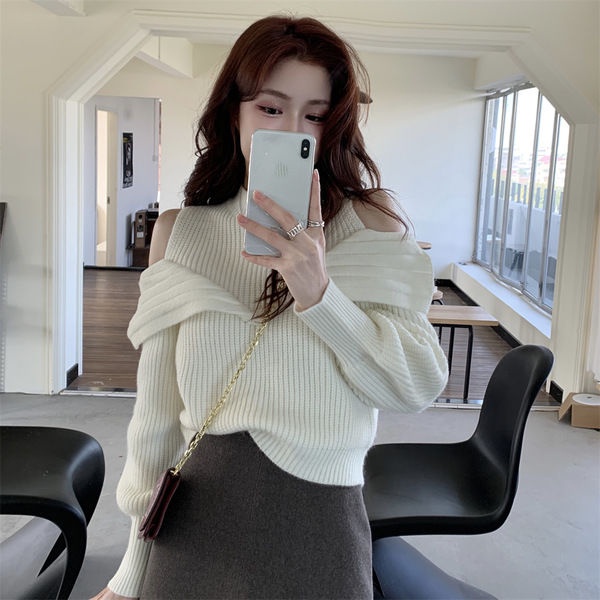 HIIXIIVI Áo Sweater Dệt Kim Tay Dài Phong Cách Hàn Quốc Thời Trang Mới 2023 Dành Cho Bạn Nữ