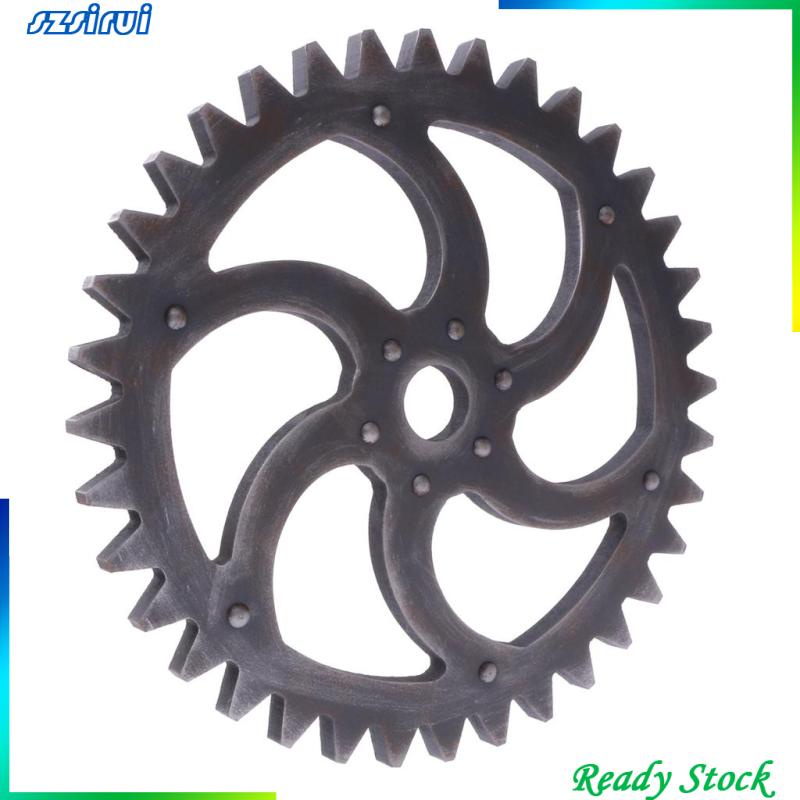 Bánh Răng Steampunk Bằng Gỗ 29cm Treo Tường Trang Trí Phong Cách Vintage #A