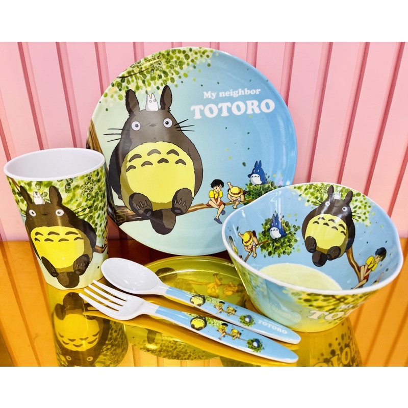 Bộ Bát Cốc Trẻ Em 5 Chi Tiết Melamine Hình Totoro BBKids Cho Bé Ăn Dặm