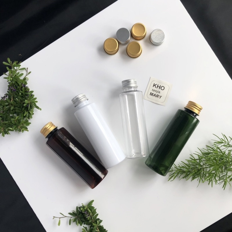 [ Bao bì Chai lọ nhựa ] Vỏ Chai nhựa màu xanh / Trong 100ml Chiết Mỹ phẩm xịt giọt , xịt sương, nắp bật - Chai pet