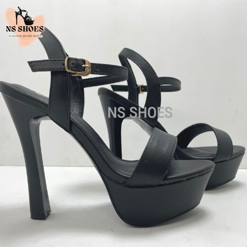 Giày cao gót đế đúp quai ngang da mềm cá tinh 13cm - NS2101